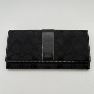 COACH Y2K Vintage Black Jacquard Signature CC Wallet